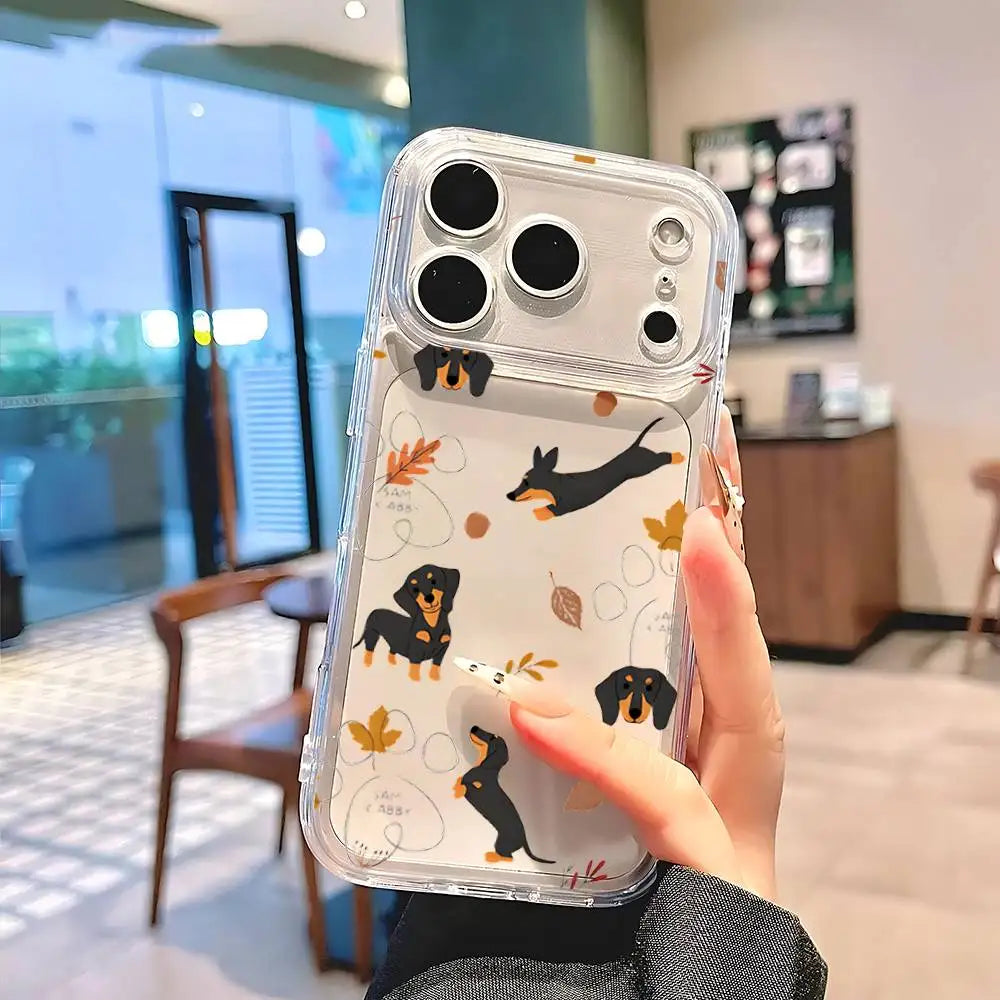 Dachshund Silhouette Dog Magnetic Silicone Case Compatible With MagSafe For IPhone 17 16 15 13 14 Pro Max 11Plus 12mini Cover
