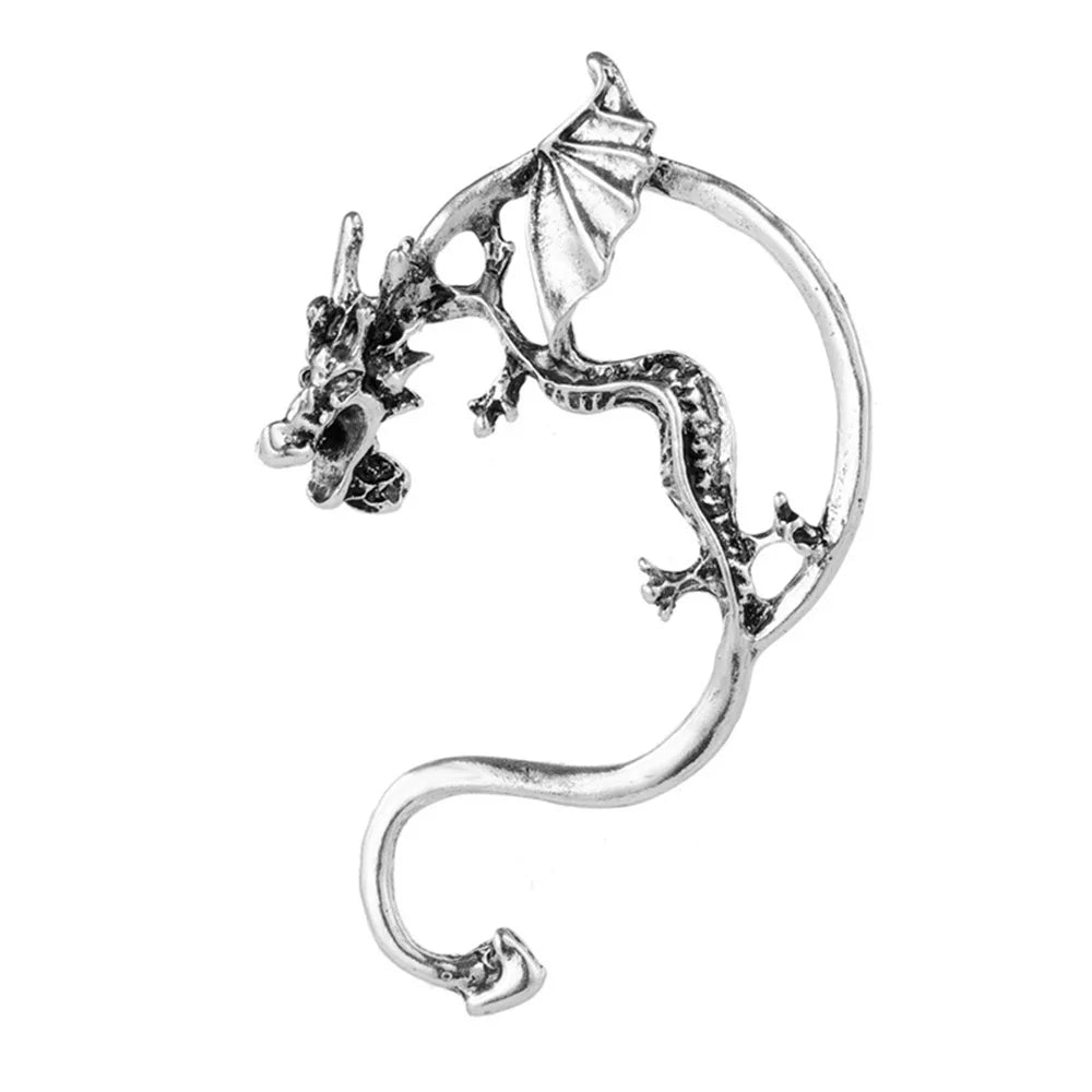 European And American Exaggerated Ear Ornaments, Gothic Punk Dark Style, Retro Dragon-Sleeved Ear Rings