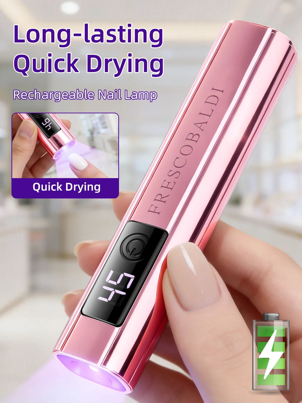 1Pc Mini On-Screen Display Handheld Nail Art UV Lamp For Gel Nails, Mini Nail Light, Portable LED Nail Lamp, USB Nail Dryer