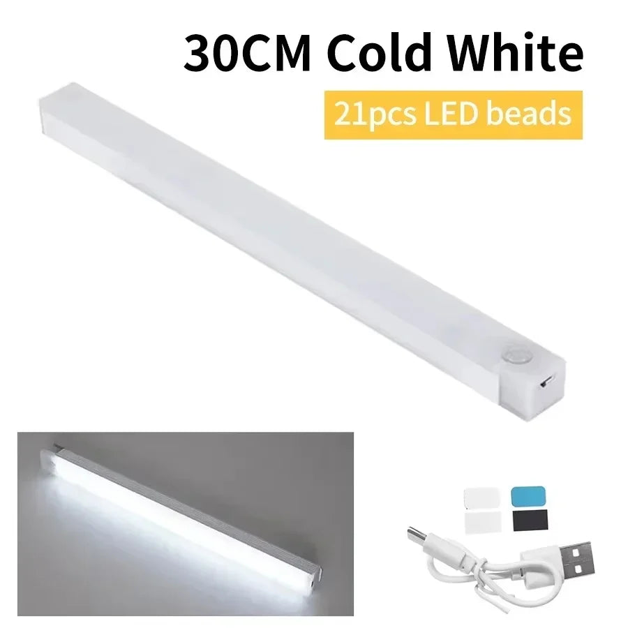 Wireless LED Motion Sensor Cabinet Light USB Rechargeable Led Night Light Cabinet Wardrobe Magnetic LampUnder Backlight For Room