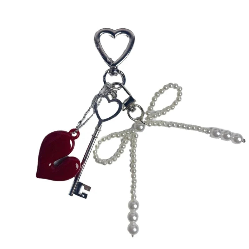 Phone Charm Strap Keychain Kawaii-Cute Crystal Jellyfish Pendant  Phone Chain Bowknot Phone Charm Keycord for  iPhone Camera Bag