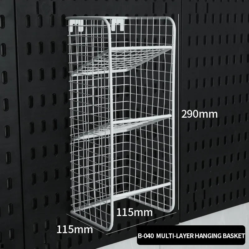 Study Room Pegboard with Shelves Tool Free Wall Grid Scratch Proof Easy to Install for Computer Desk Accessories