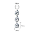 Right Grand ASTM F136 Titanium Pear Drop Charm for Huggie Hoop Earring Dangle Teardrop CZ Pendant for Helix Earlobe Piercing