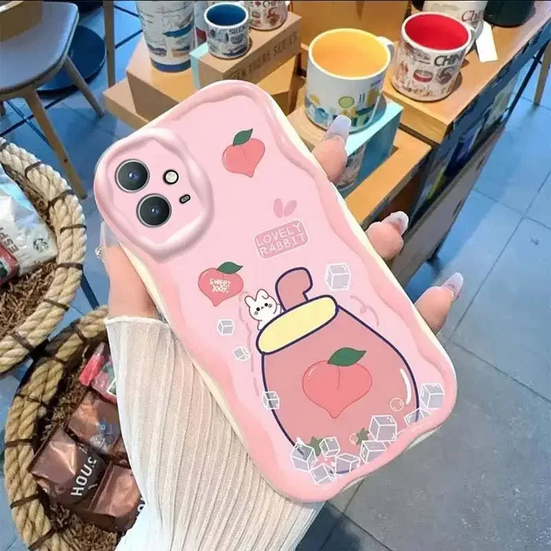 Phone Case for OPPO Realme C53 C55 C11 2021 C33 C31 C35 C21Y C25Y C20 C21 C12 C15 C25 C30 C30S C25S 5 5i 5s 6i Flower Wavy Cover