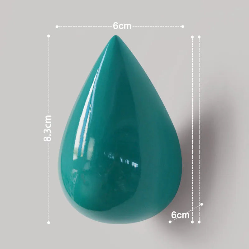 1pc Resin Water Droplet Hook Wall Water Droplet Hook Fitting Room Coat Hook Wall Decor Home Accessories Drilling Installation