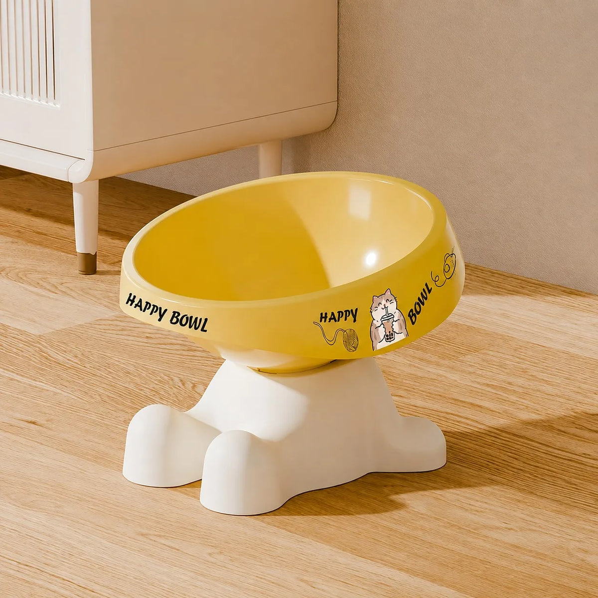 Cute Elevated Pet Feeding Bowl,Elevated Neck Protection Anti-Slip Pet Bowl, Suitable for Medium And Small Dogs Cat Drinking