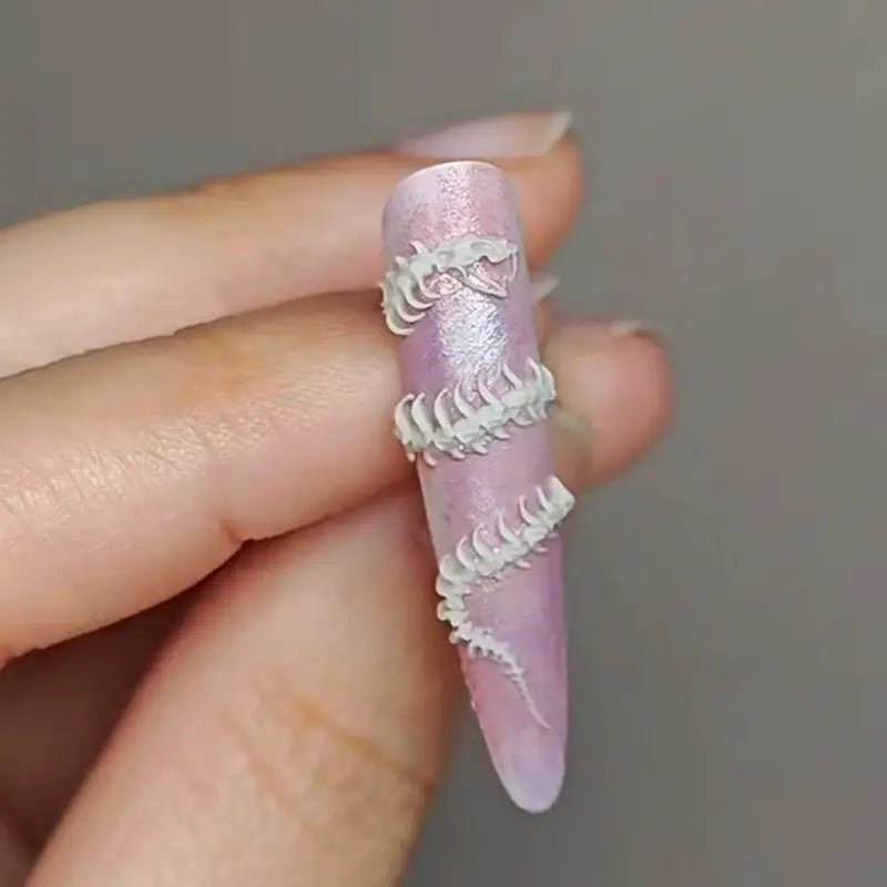 3D Snake Bone Mold Nail Art Decoration Accessories DIY Design Silicone Decorative Nail Art Templates Nails Mold