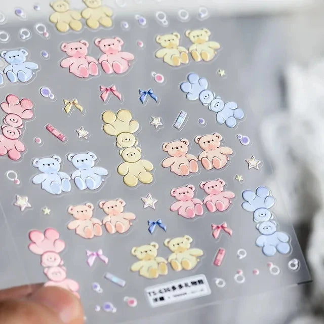 Dark Girl Butterfly Moth 3D Adhesive Nail Art Stickers 5D Soft Embossed Reliefs Nail Decals Decorations Wholesale Dropshipping