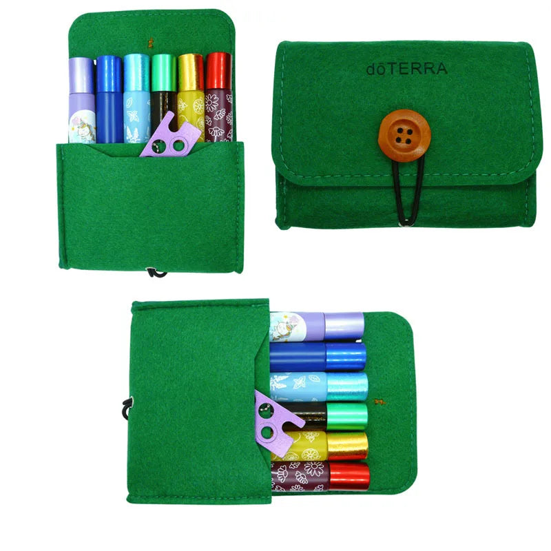 Felt Essential Oil Case for DoTERRA Young Living 6 Slots 10ML Storage Bag Bottles Holder Essential Oil Aromatherapy Storage Bag