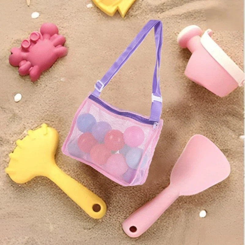 Children Crossbody Protable Mesh Bag Kids Toys Storage Bags Swimming Large Beach Bag for Towels Women Cosmetic Makeup Bag