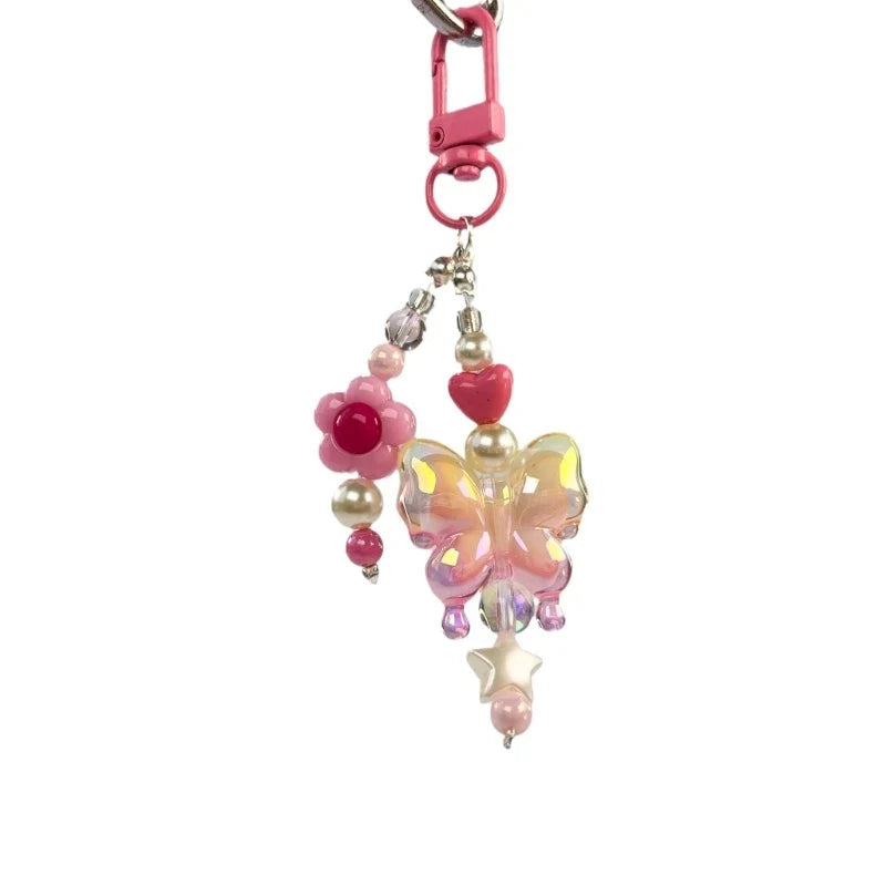 Phone Charm Strap Keychain Kawaii-Cute Crystal Jellyfish Pendant  Phone Chain Bowknot Phone Charm Keycord for  iPhone Camera Bag