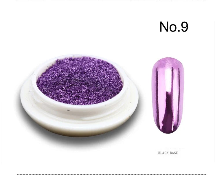 1 Jar Holographic Chili Red Mirror Nail Chrome Powder Effect Metallic Dust UV Gel Gold Chrome Nail Powders Pigment Christmas Red