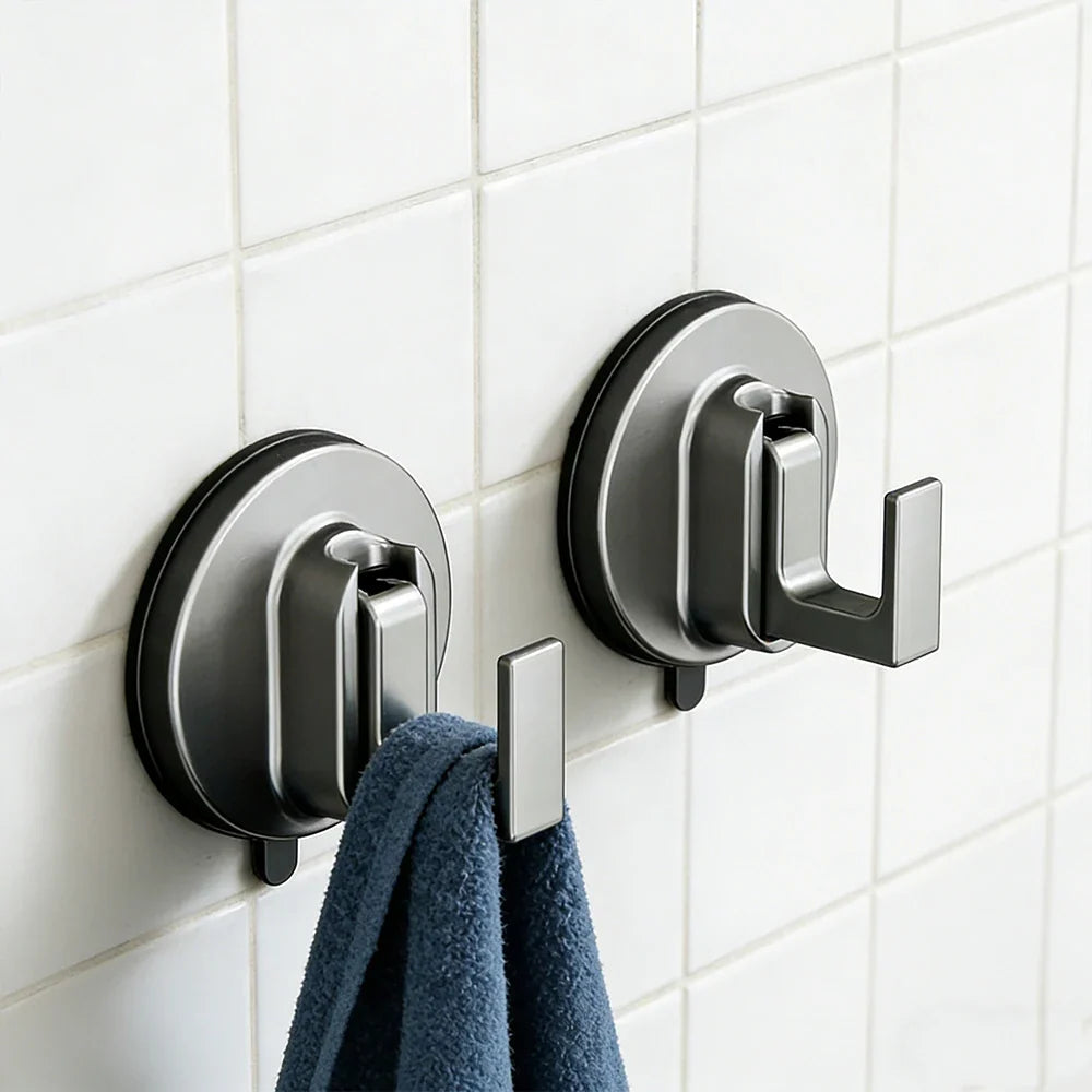 2pcs Suction Cup Hooks Reusable Heavy Duty Vacuum Suction Cup Hook Glass Kitchen Bathroom Hook for  Robe Clothes Hanger Hook