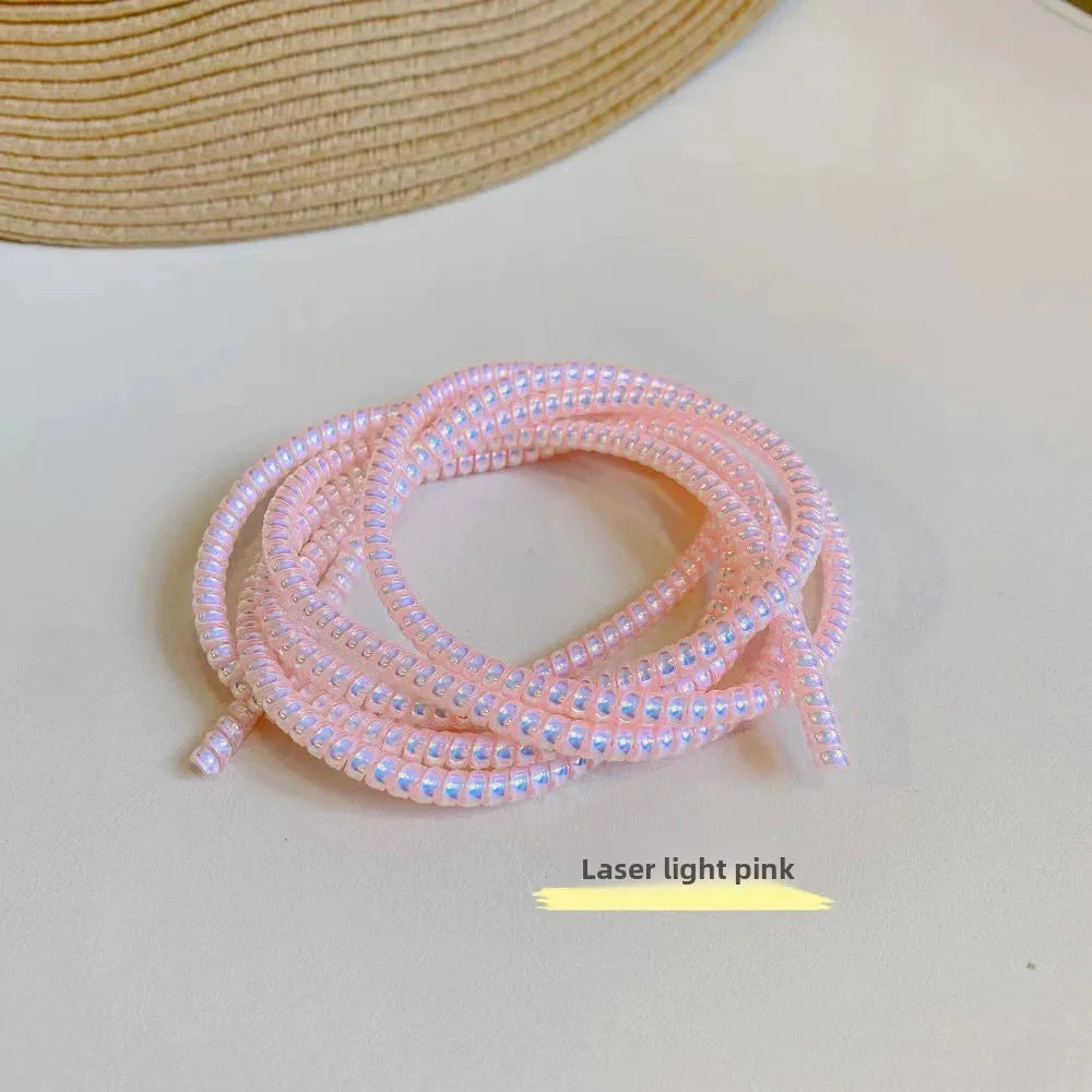 1.6M USB Charging Data Line Cable Protector - Spring Wrap Wire Cord Protection, Cable Winder Organizer for Home Desk Accessories