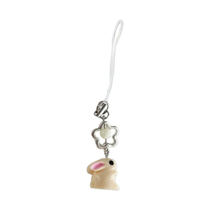 Phone Charm Strap Keychain Kawaii-Cute Crystal Jellyfish Pendant  Phone Chain Bowknot Phone Charm Keycord for  iPhone Camera Bag
