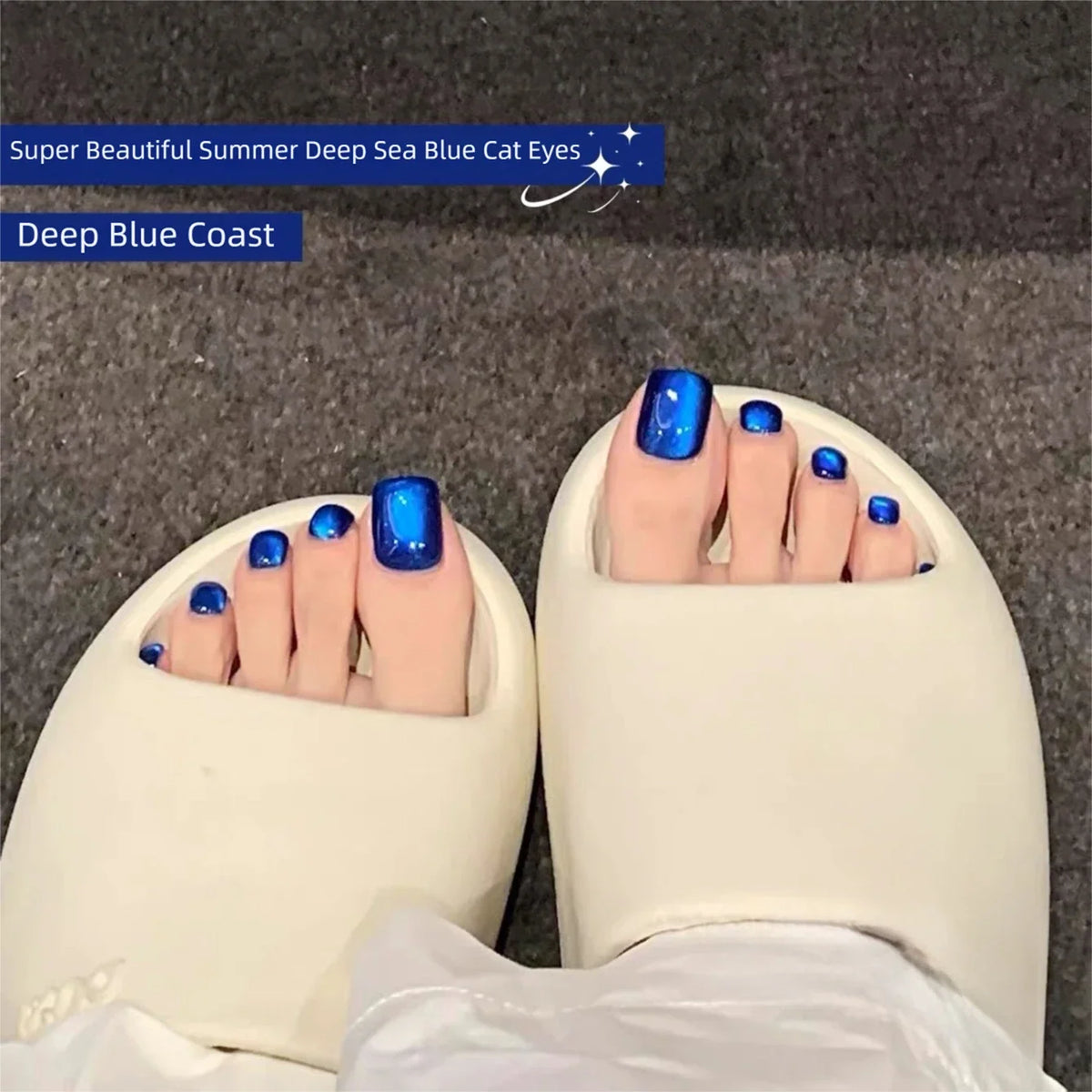 Sea Blue Glass Bead White Cat Eye & Foot Nail Polish 2026 New Cat's Eye Magnetic Gel Nail Polish
