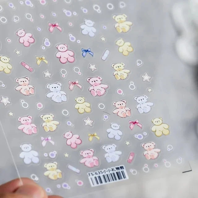 Dark Girl Butterfly Moth 3D Adhesive Nail Art Stickers 5D Soft Embossed Reliefs Nail Decals Decorations Wholesale Dropshipping