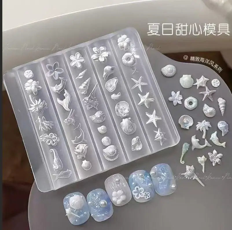 1Pcs 3D Bowknot Silicone Nail Art Mold 90Shapes Sweet Ribbon Nails Templates DIY Design Manicure Stencils For Nail Charms Molds