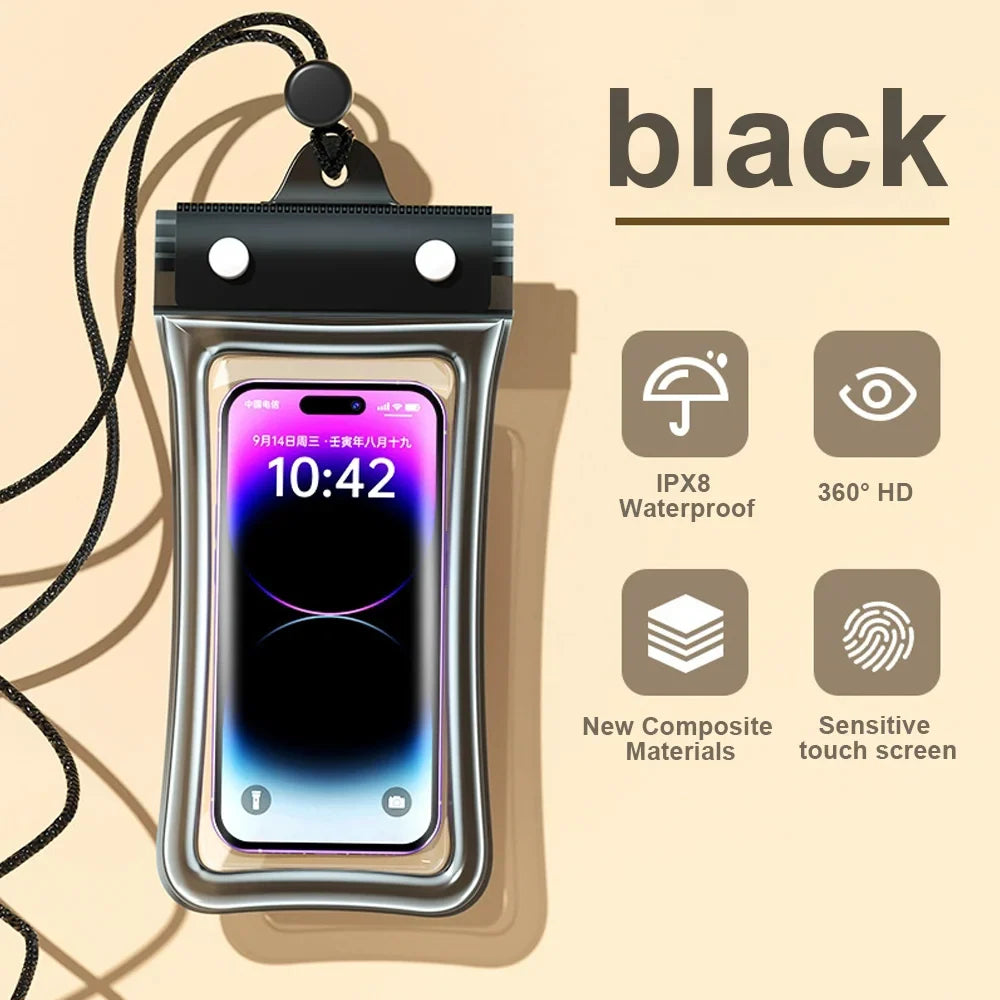 IPX8 Waterproof Phone Pouch Universal Cell Phone Dry Bag For iPhone Samsung Huawei Xiaomi Swimming Underwater Cover