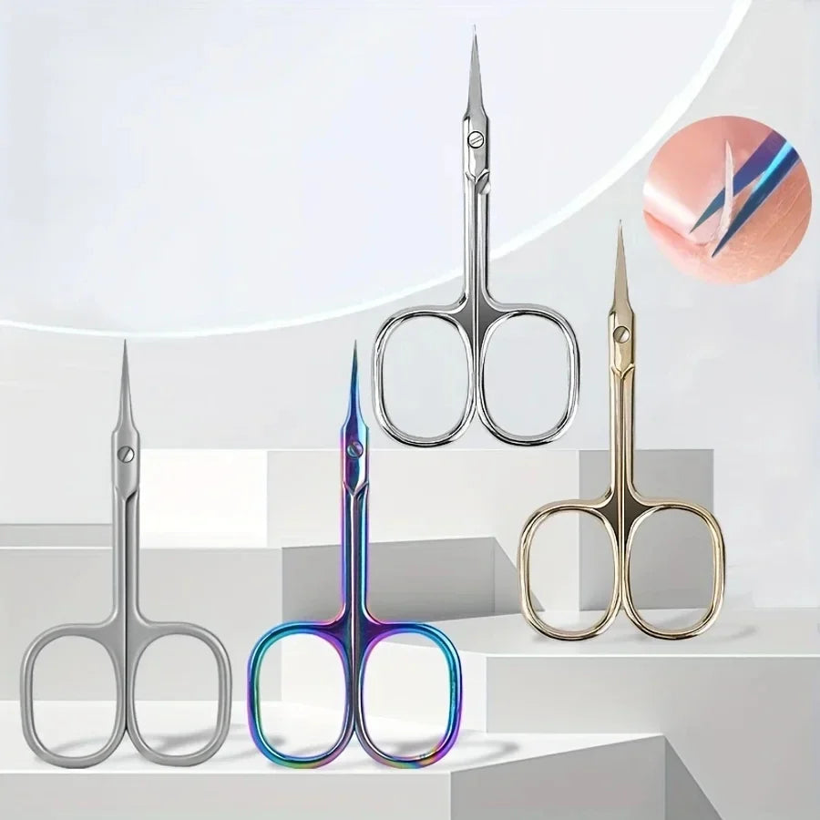 Cuticle Scissors Trimmer for Manicure and Pedicure Curve Blade Precise Pointed Tip Grooming Kit for Nail Art Extra Fine Cuticle