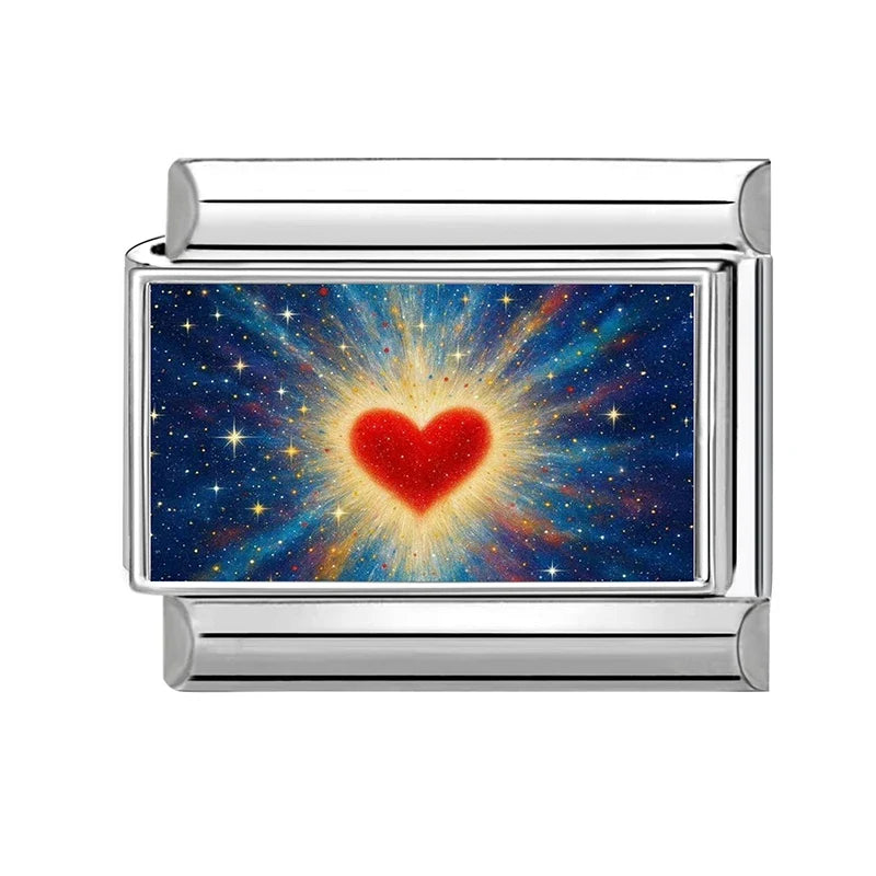 9mm Original Design Dream Transport the Stars Moon Seabeach Ships Stainless Steel Charm Italian Bracelet Link Making DIY Jewelry