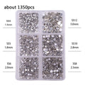 1 Box Multi-size AB Crystal Nail Rhinestones Flat Bottom Crystal Clear Diamond Gems DIY Nail Art Decorations Strass Stones