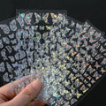 4pcs Gold Holographic Butterfly Nail Art Sticker Shiny Laser Butterflies Nail Decals 13*8cm Adhesive Butterfly Manicure Decor