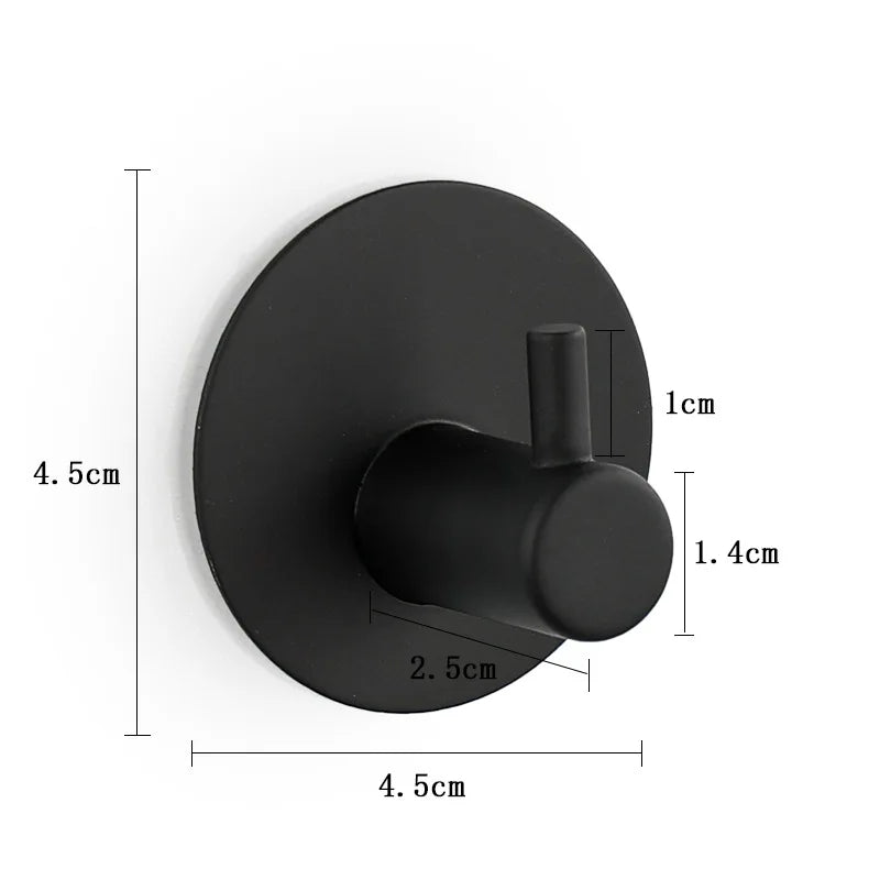 Coat Hooks Wall Mounted Coat Rack Self-Adhesive Kitchen Hooks Stainless Steel Wall Adhesive Hooks for Walls Bathrobe Hooks Door