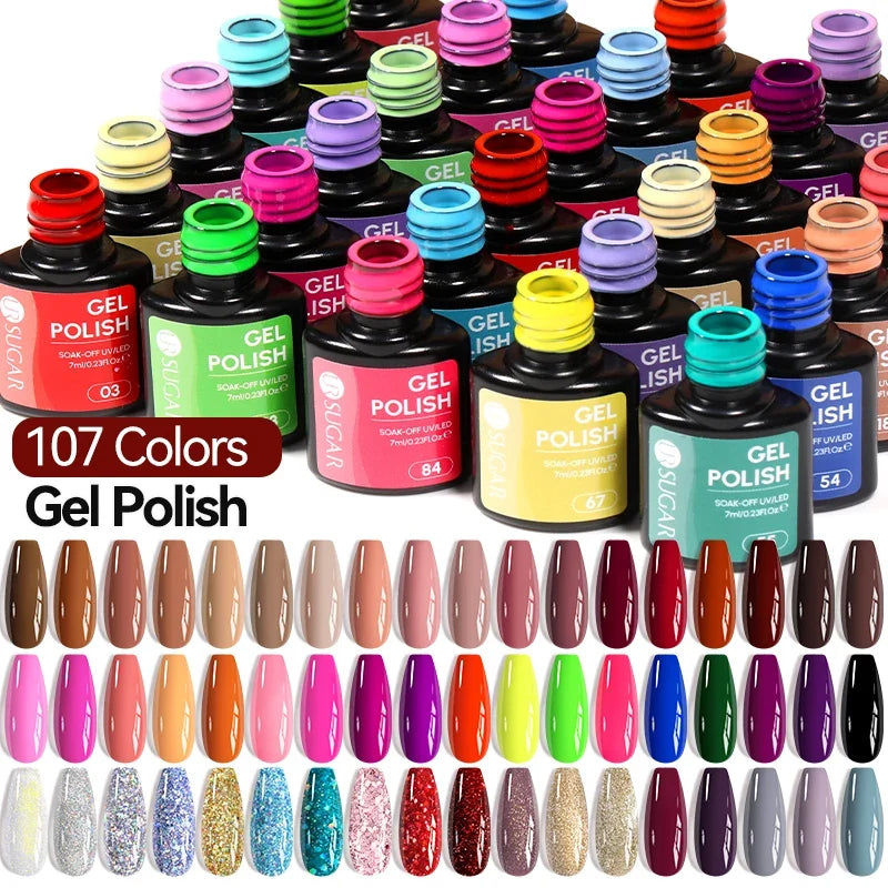 UR SUGAR 7ml 3pcs/set Gel Polish  Nail Art Manicure 107 Colors Gel Soak Off LED UV Gel Nail Varnishes