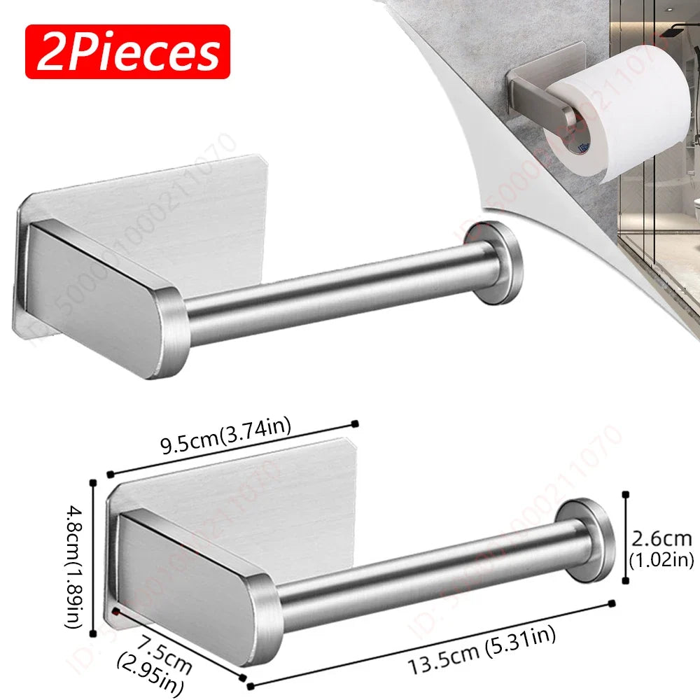 1~2PCS Toilet Paper Rack Bathroom Paper Towel Holder Adhesive Absorbent Paper Dispenser WC Kitchen Hardware Storage Accessories