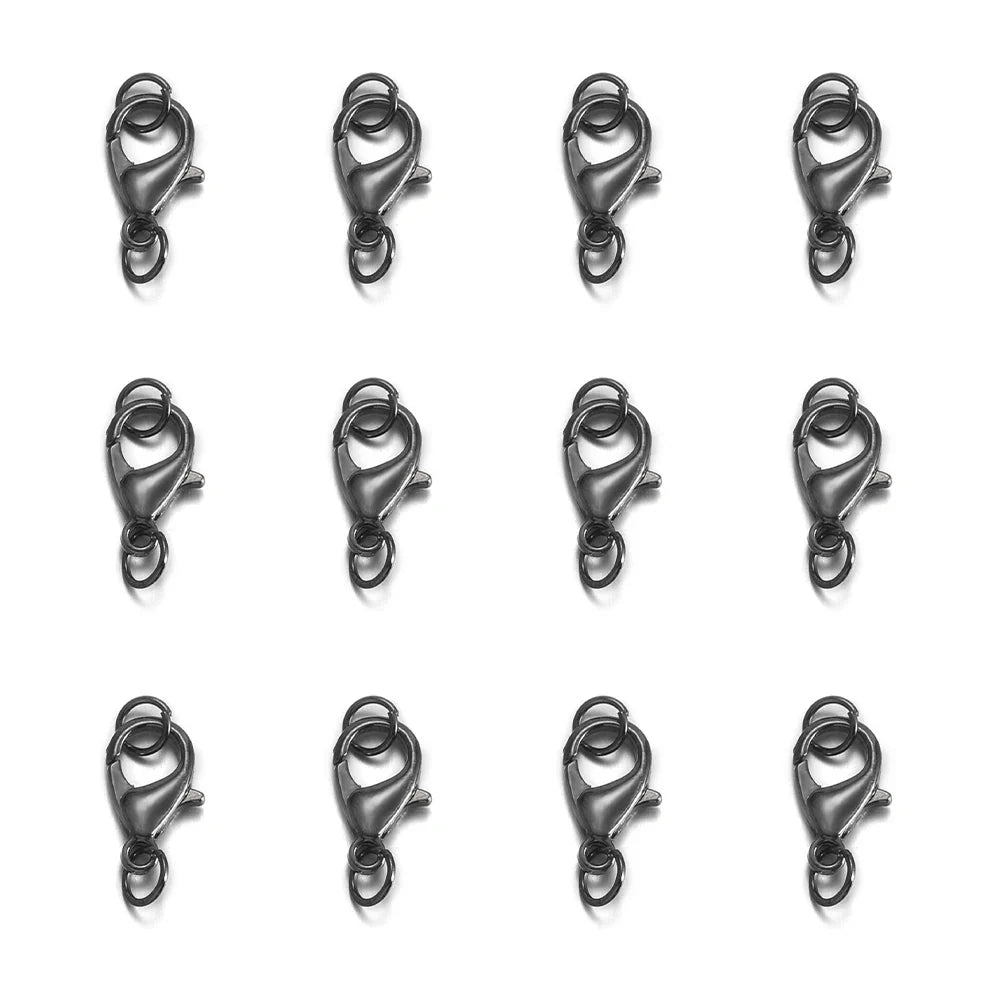 50Pcs Lobster Clasps Hooks with 100Pcs Jump Rings End Clasps Bracelet Necklace Connectors for DIY Jewelry Making Supplies