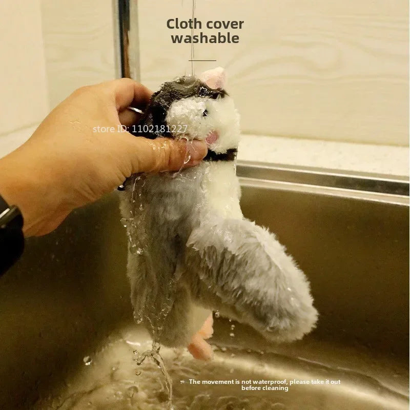 Interactive Cat Toy Chirping Flapping Sparrow Dog Toys Rechargeable Touch Squeak Bird-Shaped Plush Toy with Catnip Pet Supply