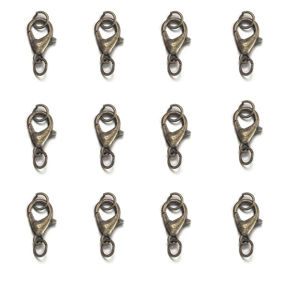 50Pcs Lobster Clasps Hooks with 100Pcs Jump Rings End Clasps Bracelet Necklace Connectors for DIY Jewelry Making Supplies