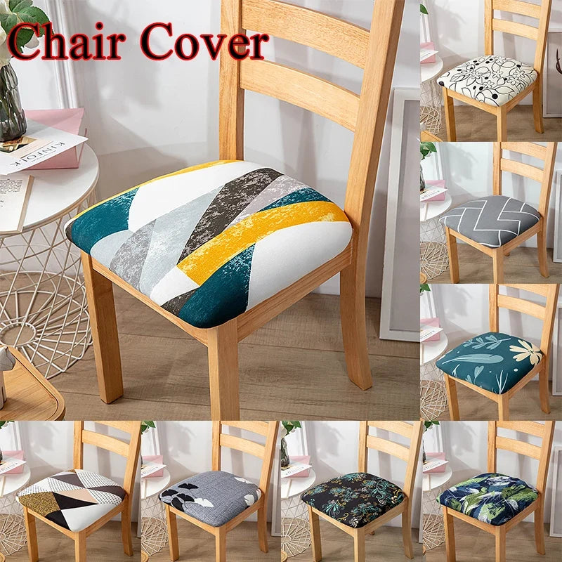 Elastic Dining Room Chair Seat Covers Universal Removable Dinner Chair Cover Stretch Washable Cover Protector Cushion Slipcover