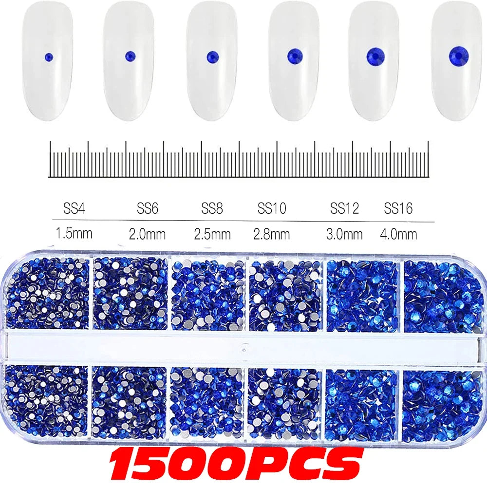10000pcs Mixed Colors Mini Nail Rhinestones Glitter Crystal Stones Beads Flatback Diamond Nail Charms Parts Manicure Accessory