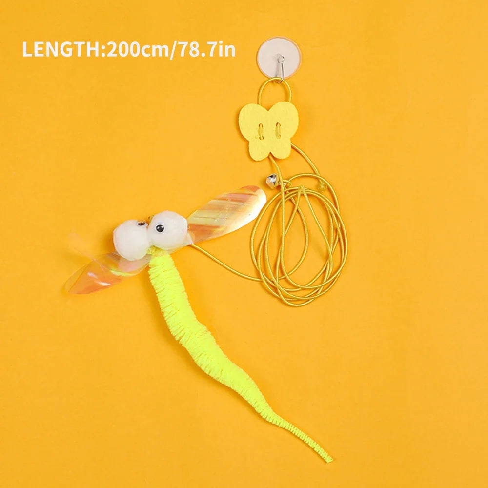 Random Door Hanging Elastic Rope Feather Cat Toy Interactive Molar Pet Supplies For Cats Small Dogs