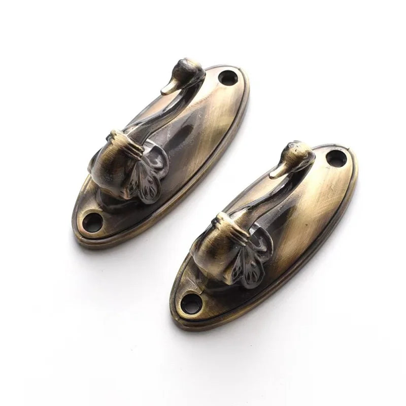 Retro European style curtain tie hooks retro swan gold hooks hangers storage racks brackets home accessories 2PCS