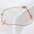 Huitan Simple Single Chain Bracelet for Women Fancy Cross Charm with Shiny CZ Fashion Versatile Female Hand Jewelry Wholesale