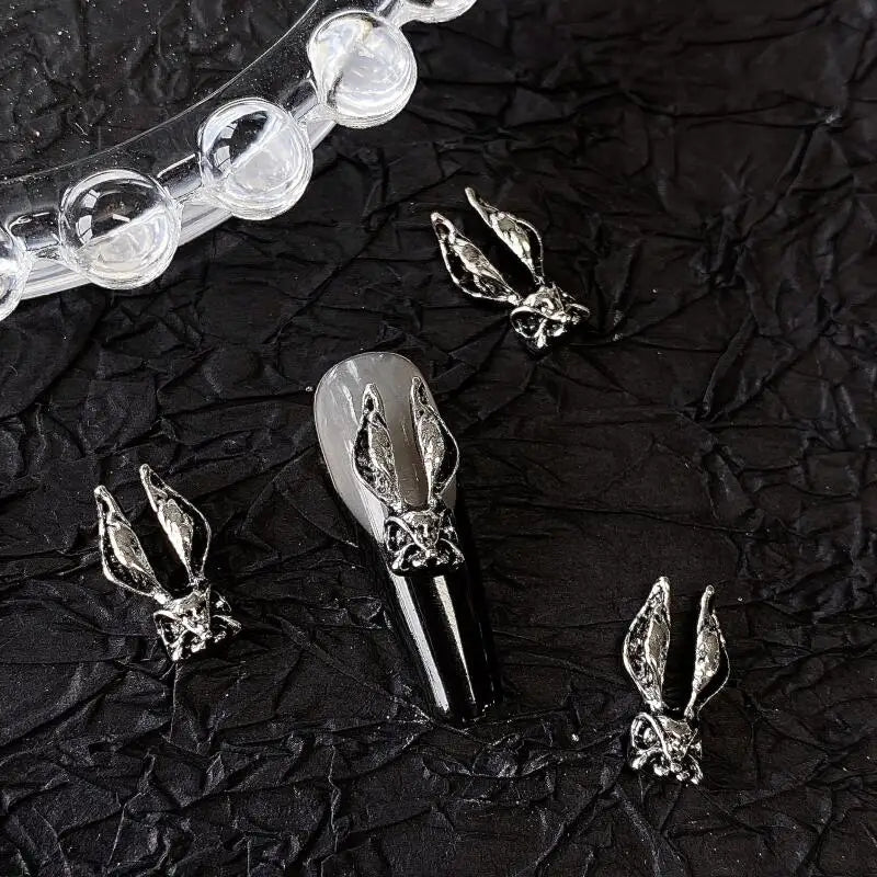 10pcs Gothic Punk Style Nail Art Charms Antique Silver Alloy  Jesus Catholic Cross Accessories Devil Angel Nail Decorations