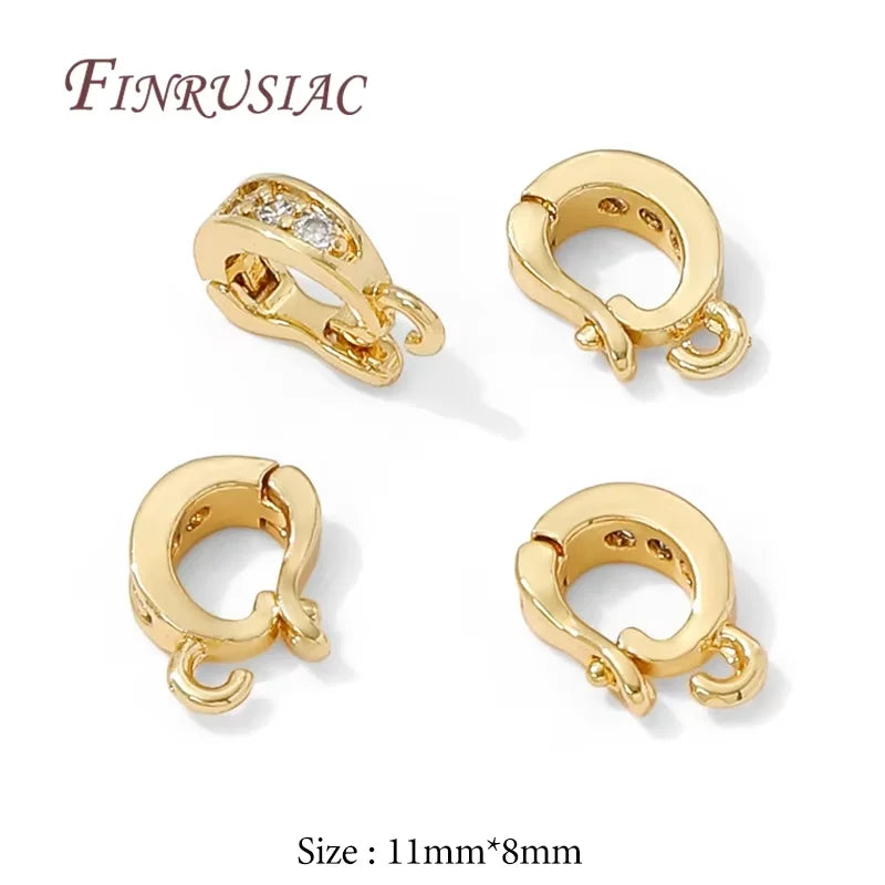 18K Gold Plated Bails For Pendants,Charms Clasps Connector For Jewelry Making Supplies,Hinged Necklace Enhancer,Jewelry Findings