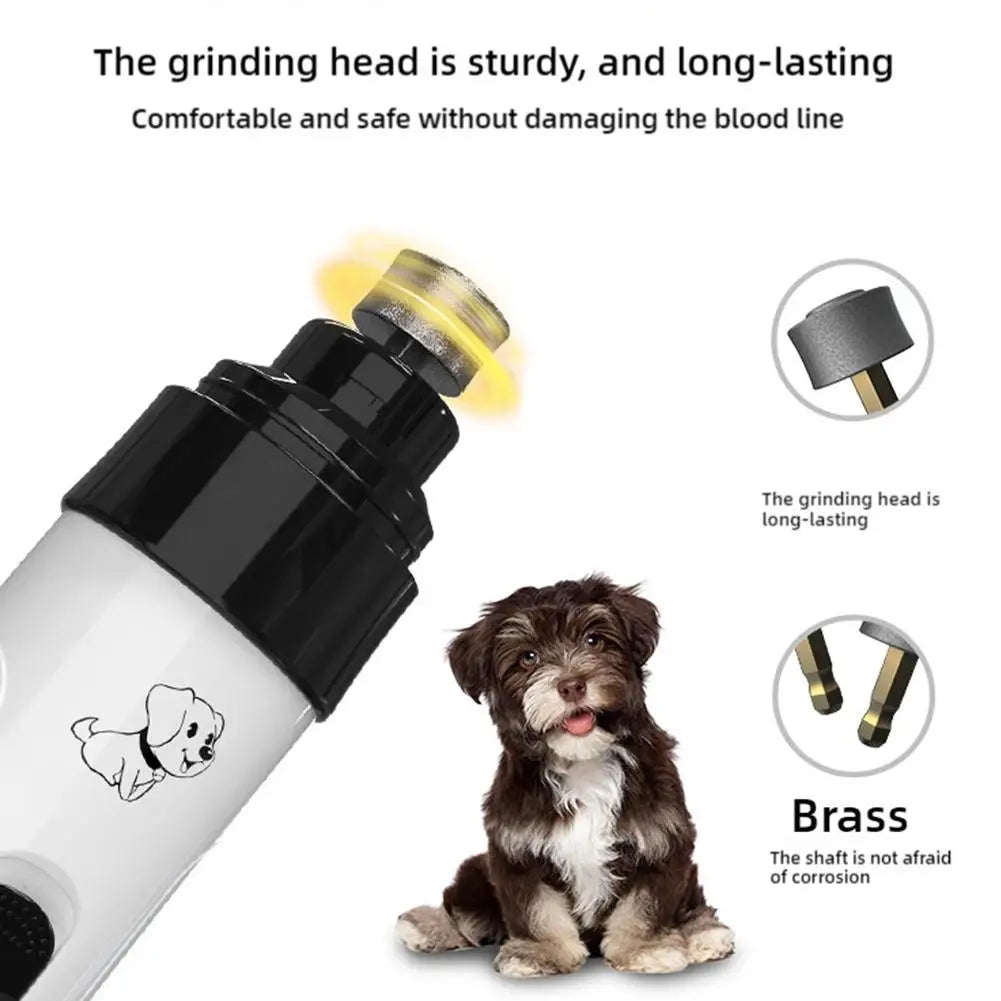 M1 Silent Pet Nail Grinder, 50DB Quiet,1.5H Charge for 8H Use, Interchangeable Heads, ABS Material, for Cats & Dogs of All Sizes