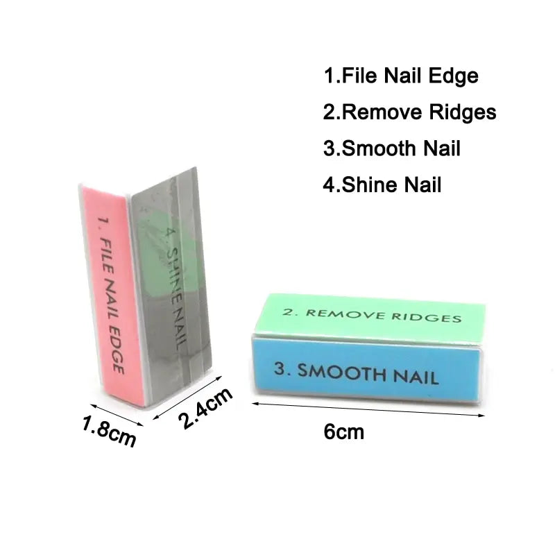 10 / 20pcs Nail Buffers Colorful 4 Way Different Grit Professional Nails File Polishing Block Sanding Manicure Art Sponge Tools