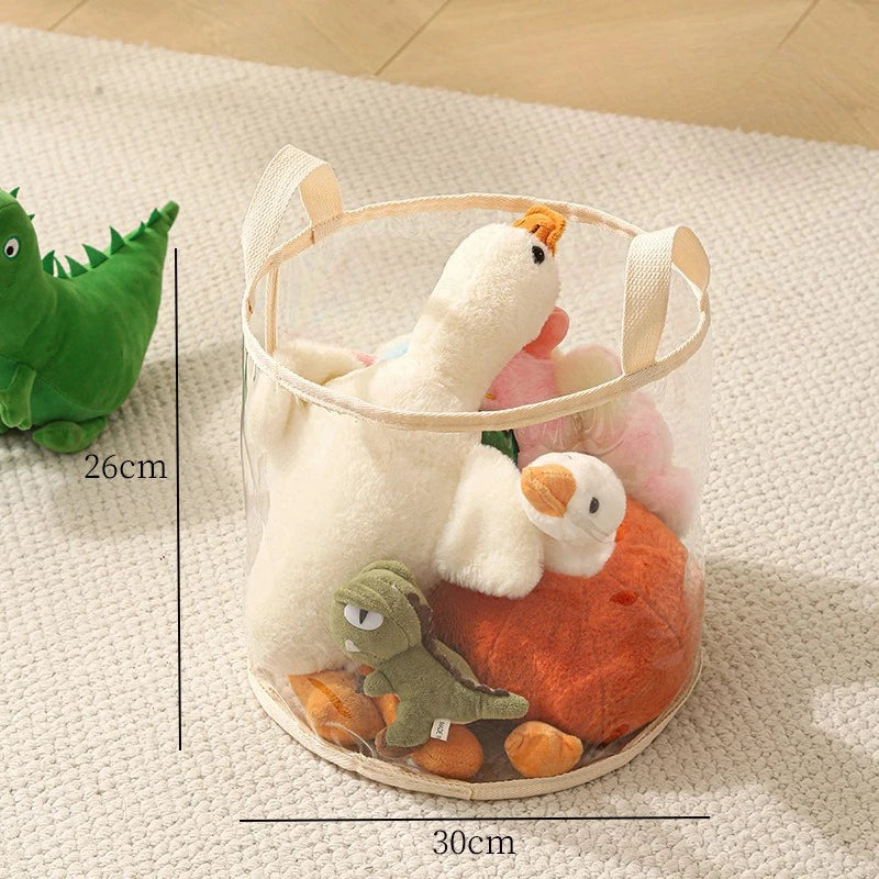 Large Size Transparent Children's Toy Storage Basket Multifunctional Household Toy Storage Bag with High Capacity