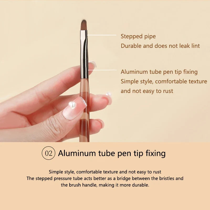 9Pcs UV Gel Acrylic Nail Brush Set, Nail Tips Extension Nail Brushes 3D Carving Manicure Salon Tools