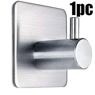 1/4Pcs Bathroom Robe Hooks Stainless Steel Towel Hanger Waterproof Hook Multi-Purpose Hanger Hook Door Bathroom Shower Kitchen