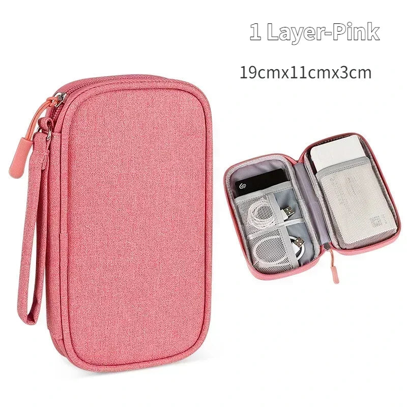 Multi-layer Digital Accessory Storage Bag Dust Proof Power Supply Hard Disk Protective Cover Power Bank Data Cable Storage Bag