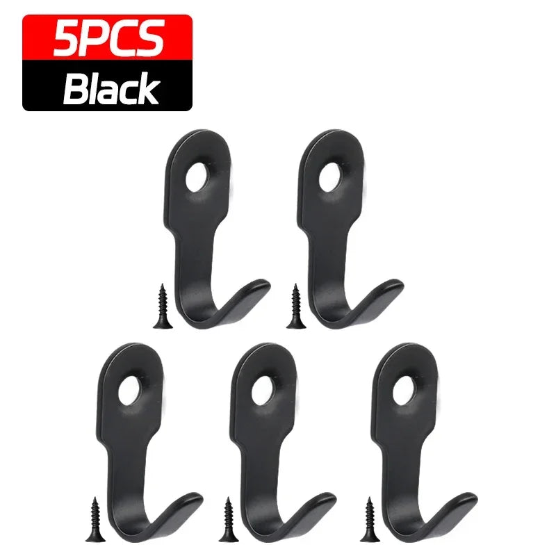 1/20pcs Mini Stainless Steel J-shaped Hook with Screw Items Key Rack Wall Punching Hook Kitchen Accessories Bathroom Hardware