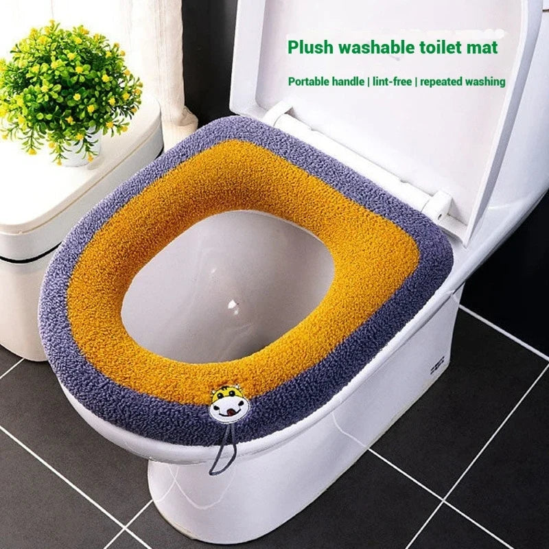 Reusable Toilet Seat Covers Universal Warm Plush Closestool Mat Washable  Warm Toilet Seat Cushion  Bathroom Accessories