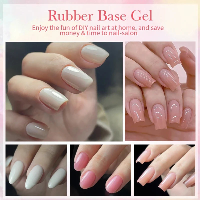BORN PRETTY Milky White Rubber Base Gel Polish 15ml Soft Building Base Soak Off UV LED Nail Gel Strength for Natural Manicure