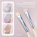 Kaniu 1/2Pcs Hard Bristle Nail Art Brush Beginner Friendly Modeling Brush Gel Painting Stripe Pen for DIY Nail Art Painting Tool